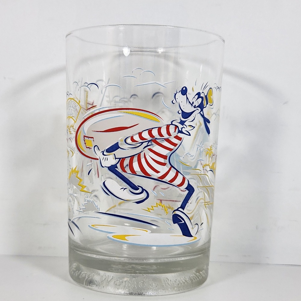 Disney World 25th Anniversary Glass Remember The Magic Goofy Water Parks 1996